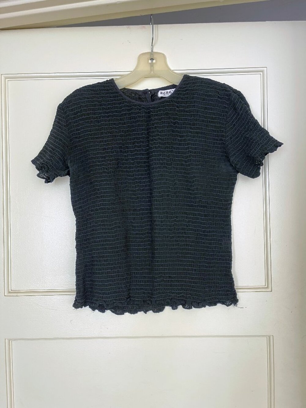 BCBG black crepe top